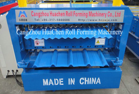 Mesin Roll Forming Lapisan Ganda Atap Logam Ukuran Popuar Dengan Penutup Aman