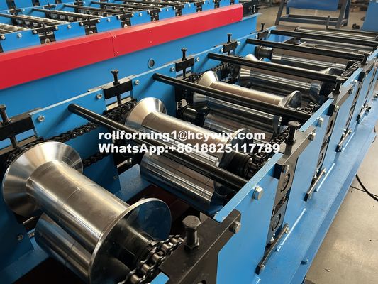 setengah putaran Rain Gutter Roll Forming Equipment 19 Rows Rollers
