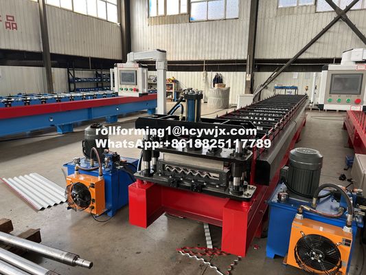 Efisien Robust corrugated Roll Forming Machine Dengan H Beam Machine Base