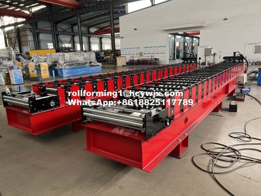 Efisien Robust corrugated Roll Forming Machine Dengan H Beam Machine Base
