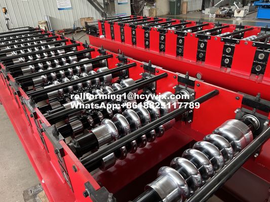 Efisien Robust corrugated Roll Forming Machine Dengan H Beam Machine Base