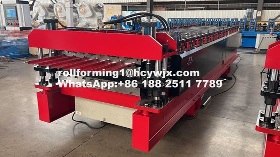 R Panel Double Layer Roof Roll Forming Machine (mesin untuk membentuk gulungan atap berlapis ganda)