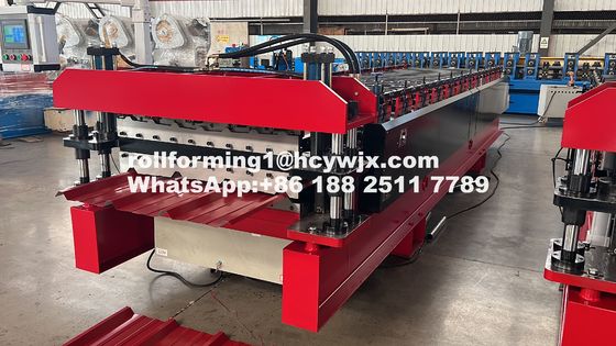 R Panel Double Layer Roof Roll Forming Machine (mesin untuk membentuk gulungan atap berlapis ganda)