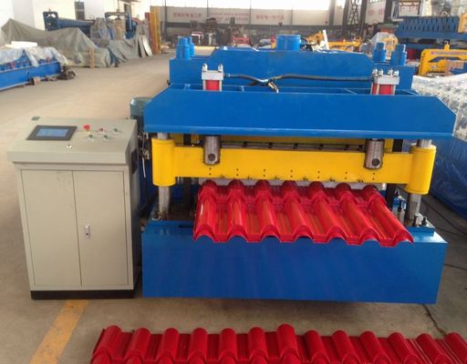 Baja Langkah Tile Membuat Mesin / Glazed Tile Cold Rolled Forming Machine
