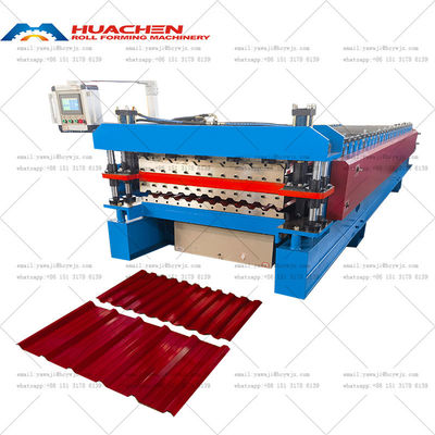 Efisiensi Double Layer Roll Forming Machine Trapezoidal Roofing Metal Tile pembuatan
