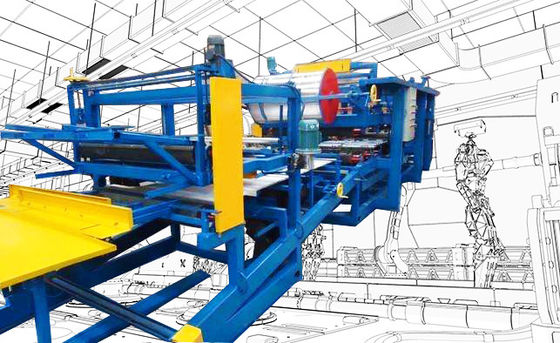 Dinding / Atap Sandwich Panel Roll Forming Machine Mesin Pelat Sandwich Batu Wool