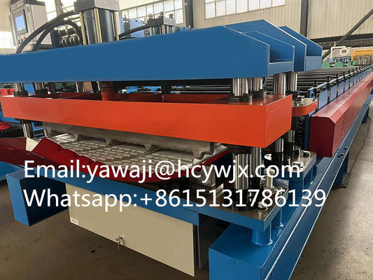 Metal Roof Roll Forming Machine Untuk Produksi Kecepatan 15m/min 70mm Diameter poros