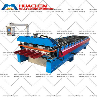 380v 50Hz 3 Fase Ibr Aluminium Steel Roof Roll Forming Machine Dengan Roller yang awet