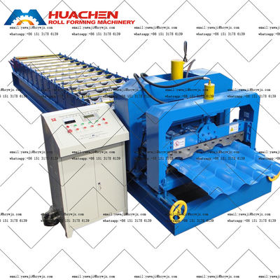Aluminium Step Glazed Steel Tile Roll Forming Machine Chain Drive