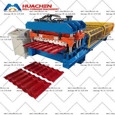 Otomatis Glass Tile Roll Forming Mesin Chain Drive