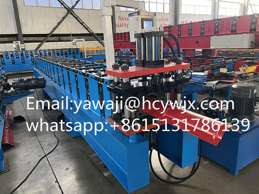3 Tahap 400mm Warna Steel Sheet Cap Forming Machine / Roll Form Peralatan