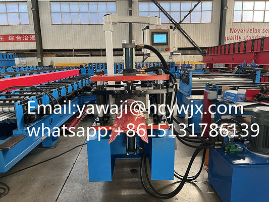 3 Tahap 400mm Warna Steel Sheet Cap Forming Machine / Roll Form Peralatan