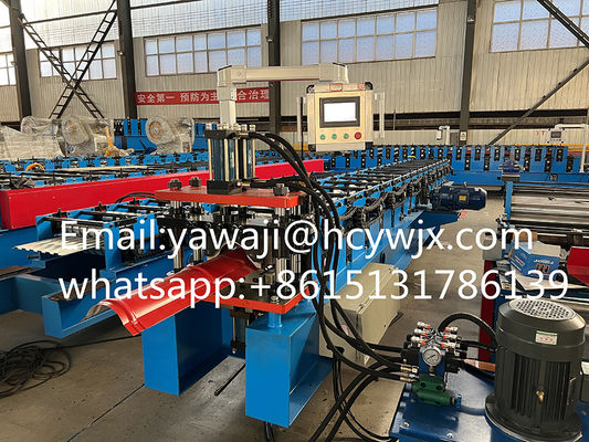 3 Tahap 400mm Warna Steel Sheet Cap Forming Machine / Roll Form Peralatan