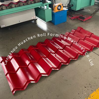 Mesin Pembentuk Gulungan Genteng Metal Otomatis Profesional dengan 16 Stasiun, Kecepatan 4m/menit, dan Kontrol PLC