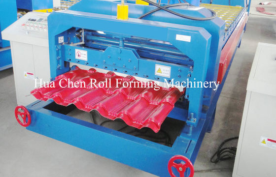 Kustom Panel Atap Glazed Tile Roll Forming Machine / Mesin Membuat Lembaran Logam