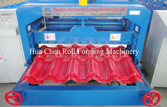 Kustom Panel Atap Glazed Tile Roll Forming Machine / Mesin Membuat Lembaran Logam