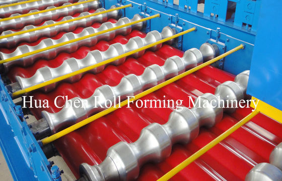 Kustom Panel Atap Glazed Tile Roll Forming Machine / Mesin Membuat Lembaran Logam