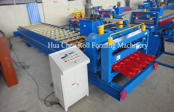 Roman Type Populer Glazed Tile Roll Forming Machine / Cold Roll Forming Machine