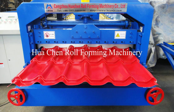 Baja Padat Shaft Metrocopo Roof Glazed Tile Roll Forming Machine Dengan 15 Baris