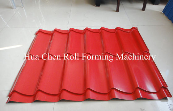 Baja Padat Shaft Metrocopo Roof Glazed Tile Roll Forming Machine Dengan 15 Baris