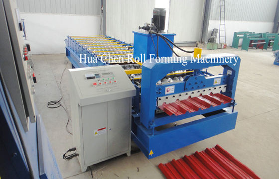 1220mm Bahan Baku Warna Steel Plate Atap Roll Forming Machine