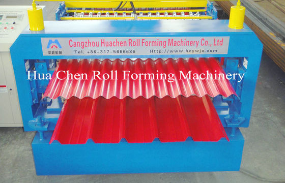 Double Layer Atap Panel Warna Baja Sheet Roll Forming Machine Dengan 12/13 Baris