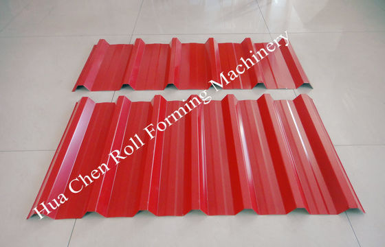 Plat Baja Warna Atap Ganda Lapisan Panel Roll Membentuk Mesin 1200 / 1250mm Lebar
