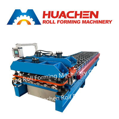 Mesin Membentuk Roll Metal Bergelombang Lembar Atap Besi Bergelombang Membuat Produksi Tinggi Gear & Bearing