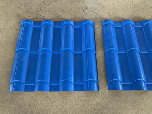 Metal Roof Glazed Tile Cold Roll Forming Machine With 5T Manual Decoiler