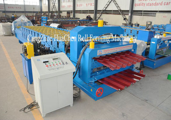 Poros Baja Padat Metrocopo Double Layer Roll Forming Machine 1250mm Untuk Genteng