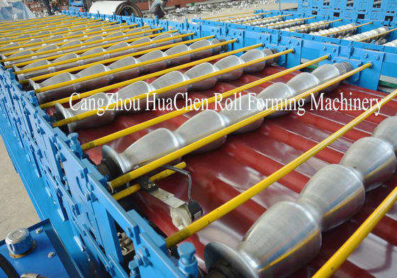 Poros Baja Padat Metrocopo Double Layer Roll Forming Machine 1250mm Untuk Genteng