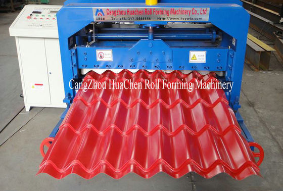 Hydraulic Wave Roof Glazed Tile Roll Forming Machine / Roll Form Equipment