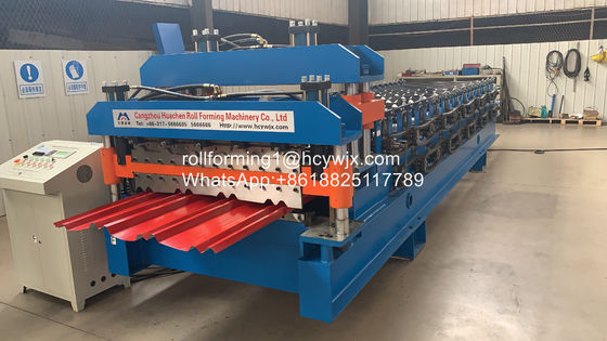 Chain Drive Tile Profile Mesin Roll Forming Lapisan Ganda