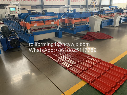 Mesin Roll Forming Genteng Baja Mengkilap 220V 60Hz 3 Phase