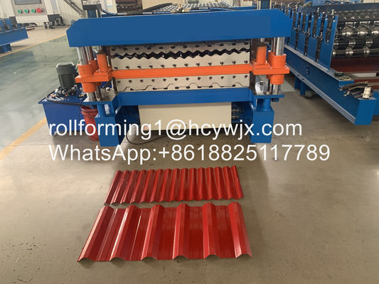 Meja Makan 15m / Min Double Layer Roofing Sheet Roll Forming Machine