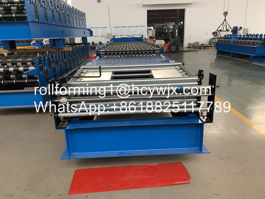 Meja Makan 15m / Min Double Layer Roofing Sheet Roll Forming Machine
