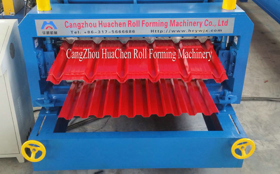 Kecepatan Pembentukan 8-12m / Min Double Layer Roll Forming Machine Shaft Diameter 76mm